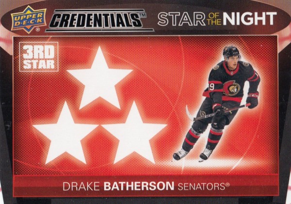 insert karta DRAKE BATHERSON 21-22 Credentials 3rd Star of the Night číslo 3S-6
